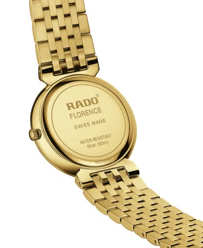 Rado Women's Swiss Florence Diamond (1/20 Ct. T.w.) Gold Pvd Stainless Steel Bracelet Watch 38mm In No Color