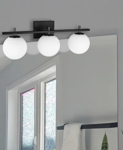 Dainolite 4.75" Metal, Glass Vivaldi 3 Light Vanity Light In Matte Black,white