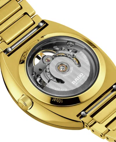 Rado Unisex Swiss Automatic Diastar Original Skeleton Gold Pvd Stainless Steel Bracelet Watch 38mm In No Color
