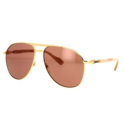 Shop Gucci Eyewear Sunglasses In Gold