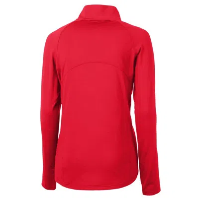 Shop Cutter & Buck Red Tacoma Rainiers Adapt Eco Knit Stretch Recycled Half-zip Top