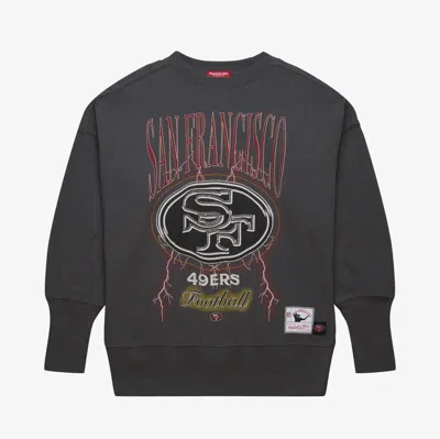 Shop Mitchell & Ness Charcoal San Francisco 49ers Distressed Logo 4.0 Pullover Sweatshirt