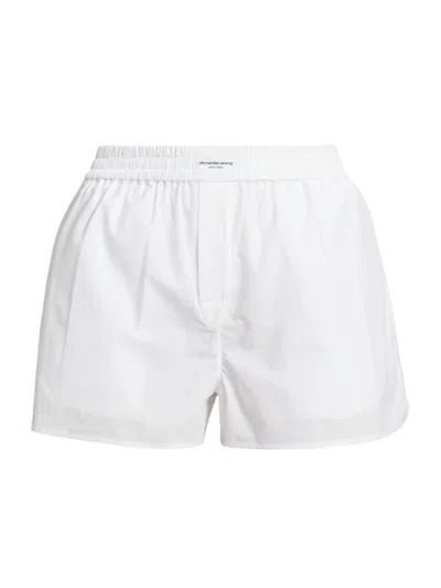 Shop Alexander Wang T Women's Classic Boxer Shorts In White