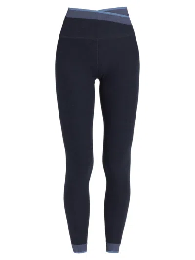 Shop Beyond Yoga Women's Cross-over Ankle Leggings In Nocturnal Navy