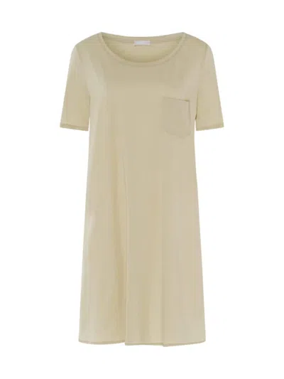Shop Hanro Women's Cotton Deluxe Short-sleeve Gown In Moss Green