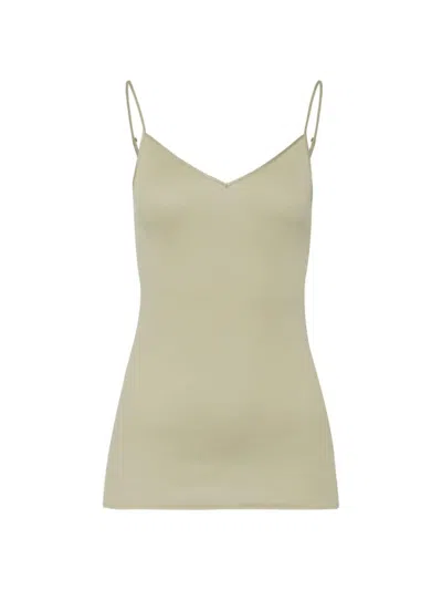 Shop Hanro Women's Cotton Seamless V-neck Camisole In Moss Green