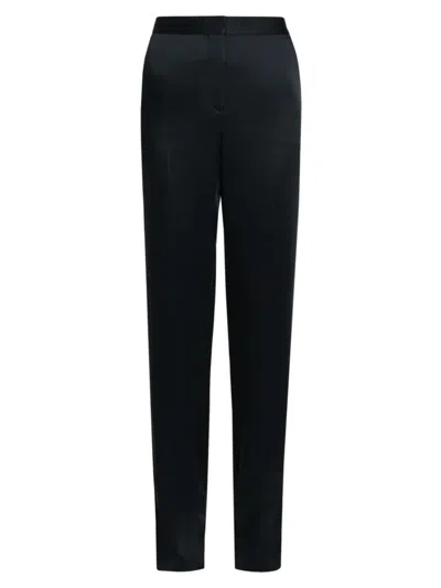 Shop Stella Mccartney Women's High-rise Straight-leg Pants In Black