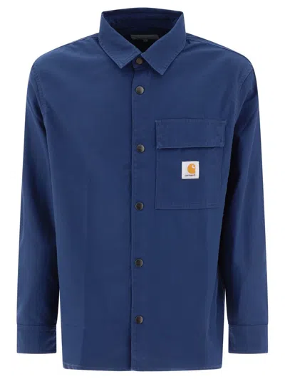 Shop Carhartt Wip Hayworth Shirt Jacket In Blue