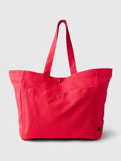 Shop Gap Linen-cotton Tote Bag In Slipper Red