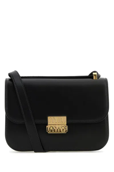 Shop Miu Miu Black Leather Shoulder Bag In Nero