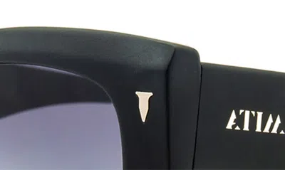 Shop Mita Sustainable Eyewear Capri 56mm Geometric Sunglasses In Matte Black/ Gradient Smoke