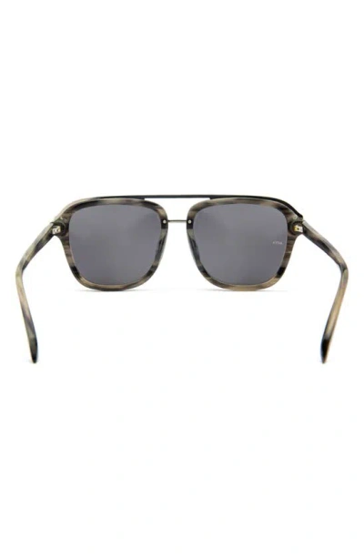 Shop Mita Sustainable Eyewear Lincoln 57mm Square Sunglasses In Shiny Brown Horn/ Smoke