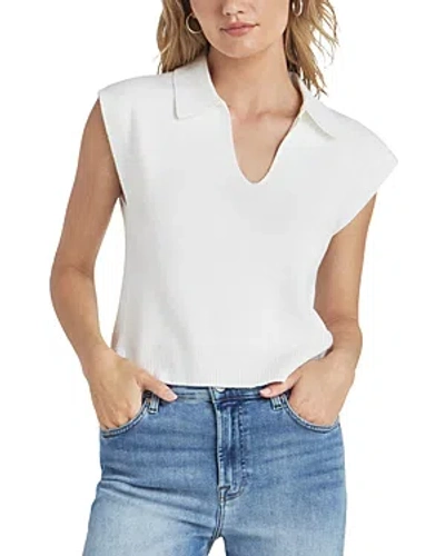 Shop Splendid Brenna Johnny Collar Sleeveless Sweater In White