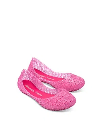 Shop Mini Melissa Girls' Melcampape Glitter Zigzag Flats - Toddler, Little Kid, Big Kid In Pink