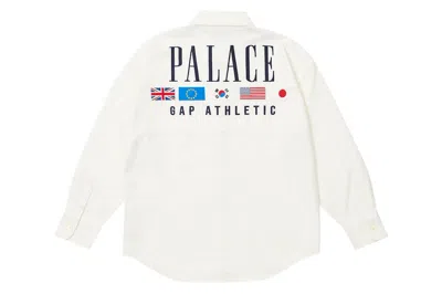 Pre-owned Palace X Gap Kids Shoulder Drop Oxford Shirt White