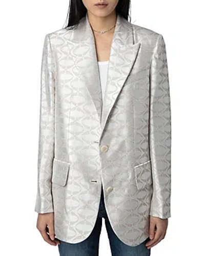 Zadig & Voltaire Vicka Jacquard Wings Blazer In Scout