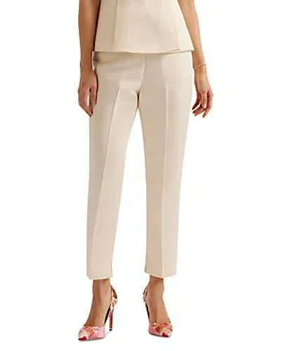Shop Ted Baker Slim Leg Tailored Trousers In Nude