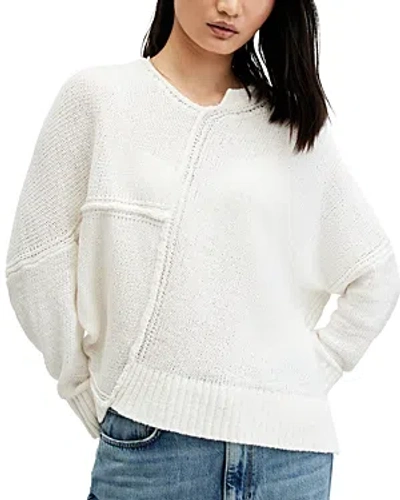 Shop Allsaints Lock Wool Slub Sweater In Chalk White