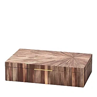 Shop Jamie Young Palm Marquetry Box In Brown