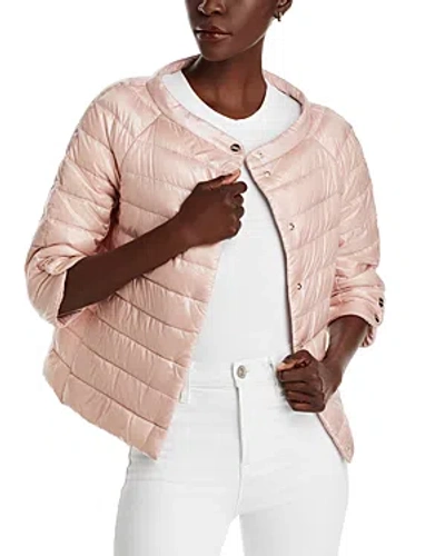 Shop Herno Cropped Down Puffer Jacket In Rosa Chiaro