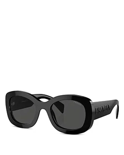 Prada Dark Grey Oval Ladies Sunglasses Pr A13s 1ab5s0 54 In Black/gray Solid