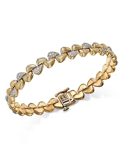 Shop Bloomingdale's Diamond Grooved Link Bracelet In 14k Yellow Gold, 1.0 Ct. T.w.