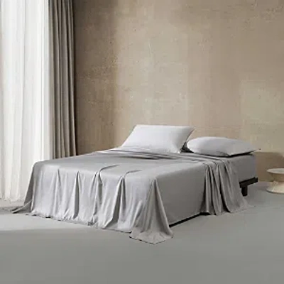 Shop Calvin Klein Pearl Edge Cotton Sateen 300 Thread Count Sheet Set, King In Medium Grey