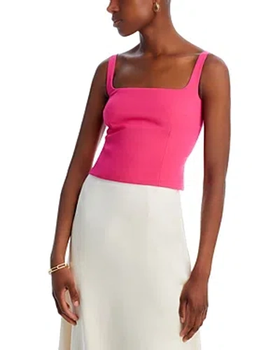 Shop French Connection Whisper Sleeveless Fitted Top In Raspberry