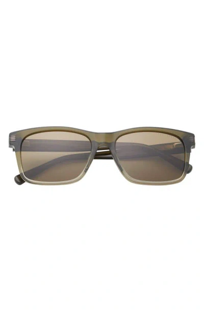 Shop Ted Baker 56mm Polarized Square Sunglasses In Olive