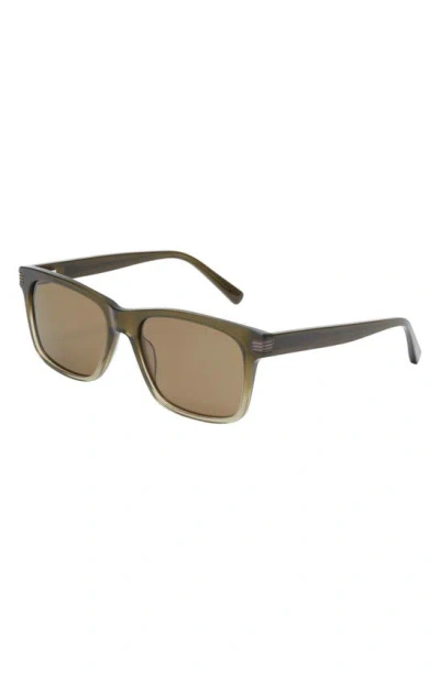 Shop Ted Baker 56mm Polarized Square Sunglasses In Olive