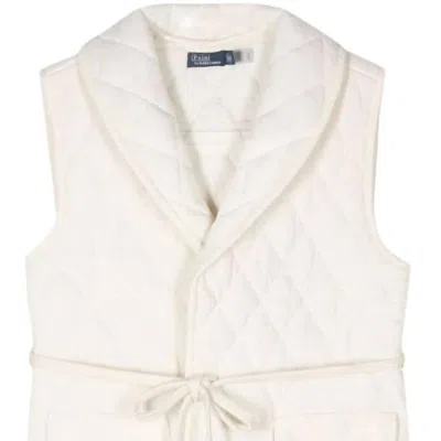 Shop Ralph Lauren Polo Quilted Vest With Tie Belt In White