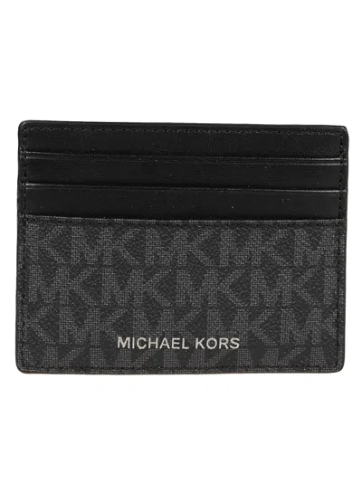 Shop Michael Kors Greyson Credit Card Holder In Black