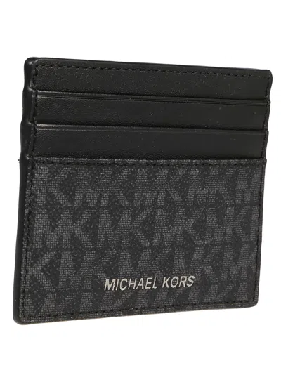Shop Michael Kors Greyson Credit Card Holder In Black