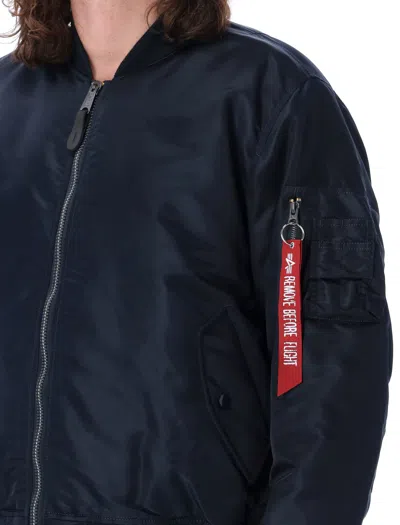 Shop Alpha Industries Ma-1 Reversible Bomber In Rep Blue