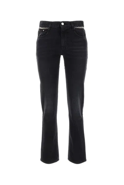 Shop Stella Mccartney Falabella Slim Leg Jeans In Black