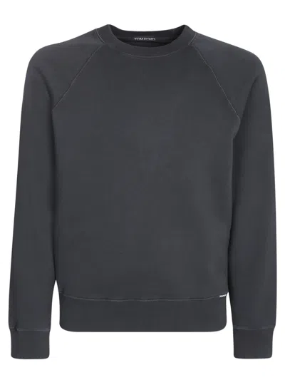 Shop Tom Ford Round-neck Raglan-sleeve Sweatshirt In Black