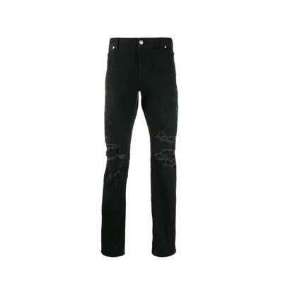 Shop Balmain Cotton Denim Jeans In Black