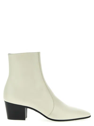 Shop Saint Laurent Vassili Ankle Boots In White