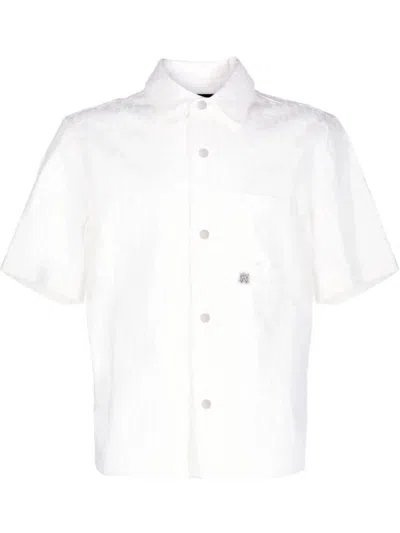 Shop Amiri White Burnout Bowling Shirt