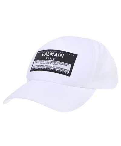 Shop Balmain Baseball Cap In White