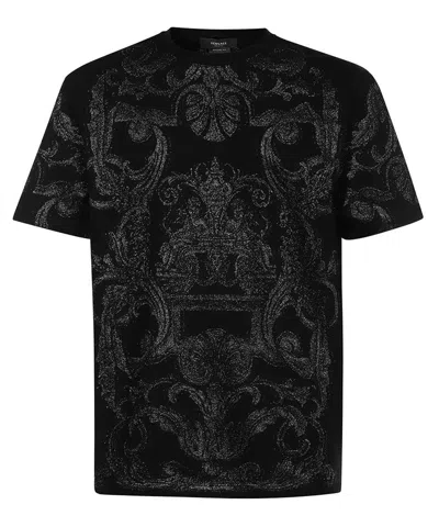 Shop Versace Crew-neck T-shirt In Black
