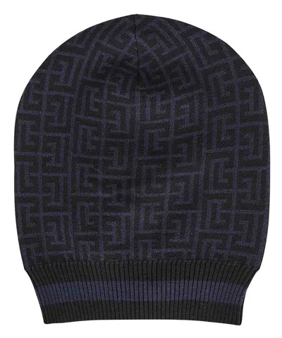 Shop Balmain Wool Hat In Blue