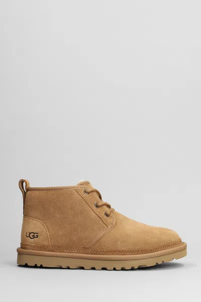 Shop Ugg Neumel Lace Up Shoes In Leather Color Suede