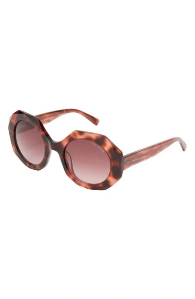 Shop Ted Baker 51mm Round Sunglasses In Tortoise