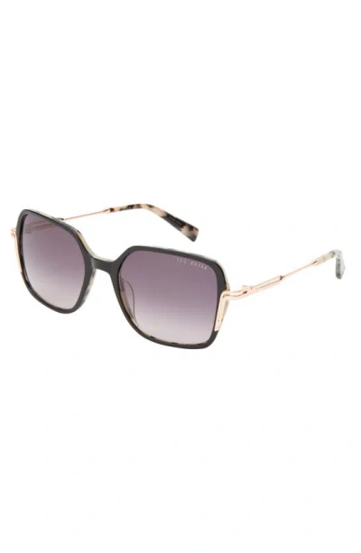 Shop Ted Baker 55mm Square Sunglasses In Black