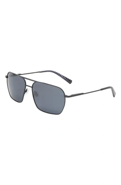 Shop Ted Baker 59mm Polarized Aviator Sunglasses In Black