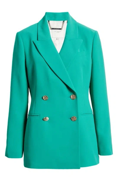 Shop Ted Baker London Llaya Double Breasted Jacket In Green