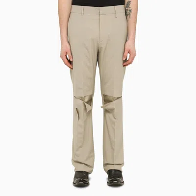 Shop Givenchy Stone Tailored Trousers With Wear In Default Title