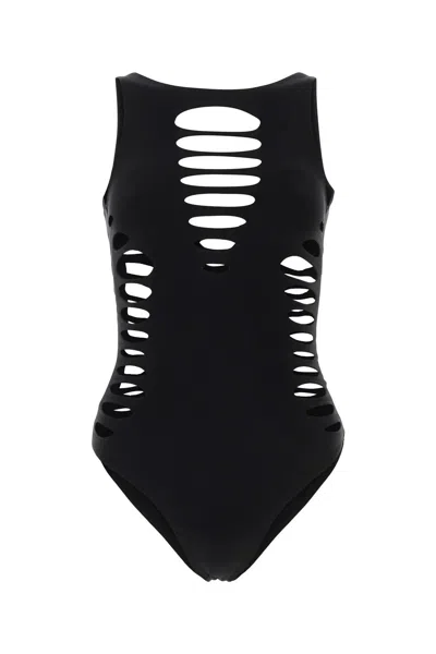 Shop Versace Black Stretch Nylon Swimsuit In Default Title