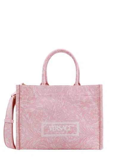 Shop Versace Athena Barocco Handbag In Pink